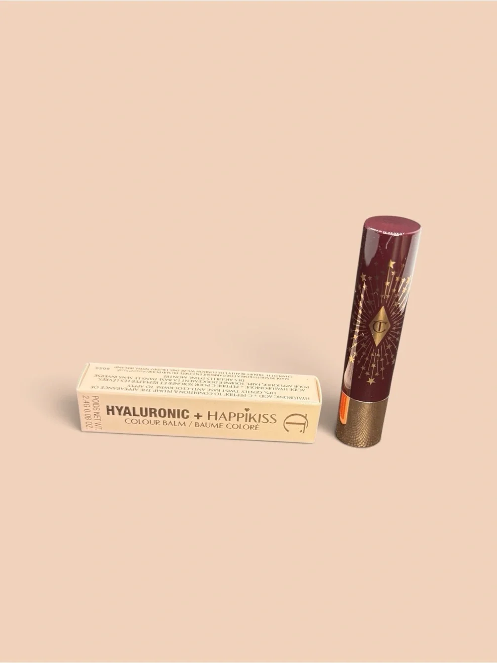 🧡CHARLOTTE TILBURY🧡Hyaluronic + Happikiss Colour Balm in Happipeach/NIP